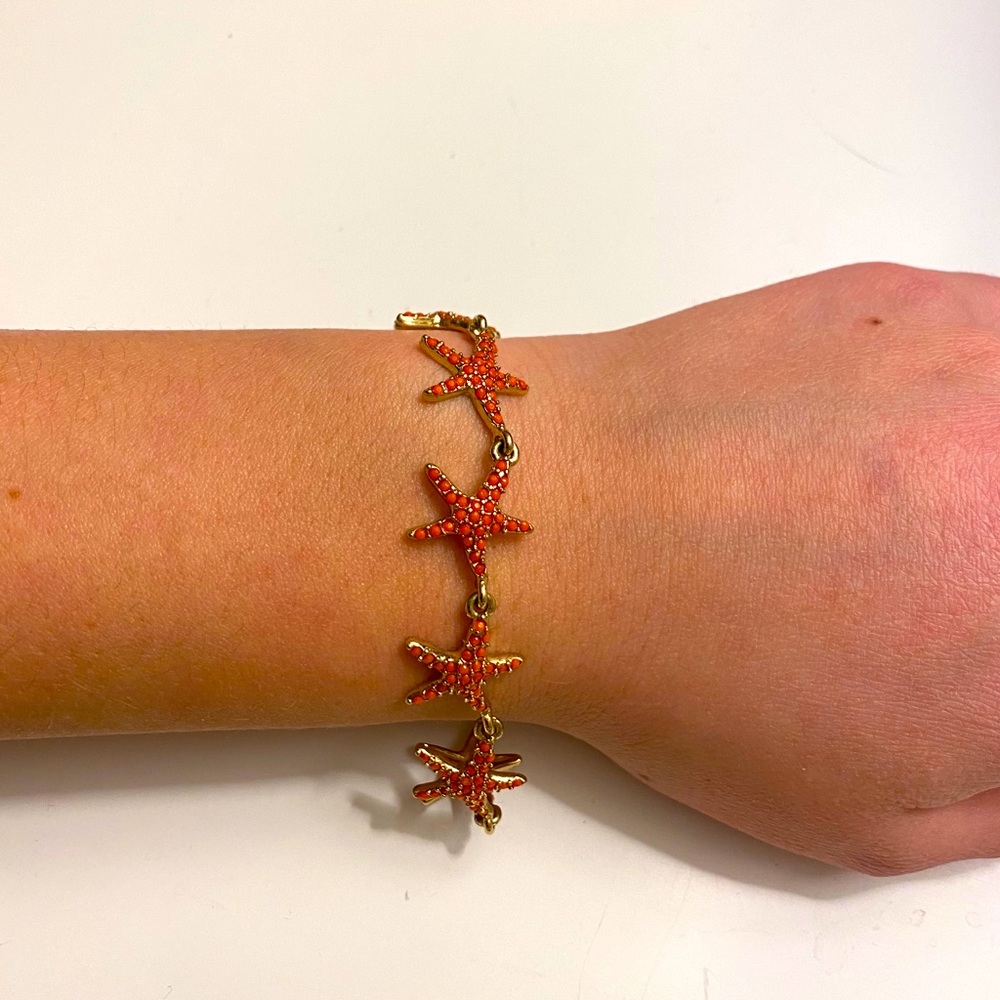 coral starfish bracelet with gold